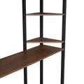 Full Size Metal Loft Bed With 2 Shelves And One Desk ,Black Old Sku: Lp000191Aab Black Metal