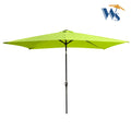 10 X 6.5T Rectangular Patio Solar Led Lighted Outdoor Umbrellas With Crank And Push Button Tilt For Garden Backyard Pool Swimming Pool Lime Green Metal