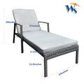 Outdoor Patio Lounge Chairs Rattan Wicker Patio Chaise Lounges Chair Gray Gray Metal