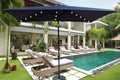 10 X 6.5T Rectangular Patio Solar Led Lighted Outdoor Umbrellas With Crank And Push Button Tilt For Garden Backyard Pool Swimming Pool Navy Blue Metal