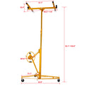 Drywall Lift Panel 11' Lift Drywall Panel Hoist Jack Lifter,Yellow Yellow Iron