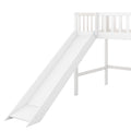 Twin Size Low Loft Bed With Ladder And Slide,White Old Sku:Wf196418Aak White Pine