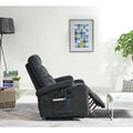 Liyasi Electric Power Lift Recliner Chair With Massage And Heat For Elderly, 3 Positions, 2 Side Pockets, Cup Holders, Usb Charge Ports, High End Quality Cloth Power Reclining Chair For Living Room. Dark Gray Foam Fabric