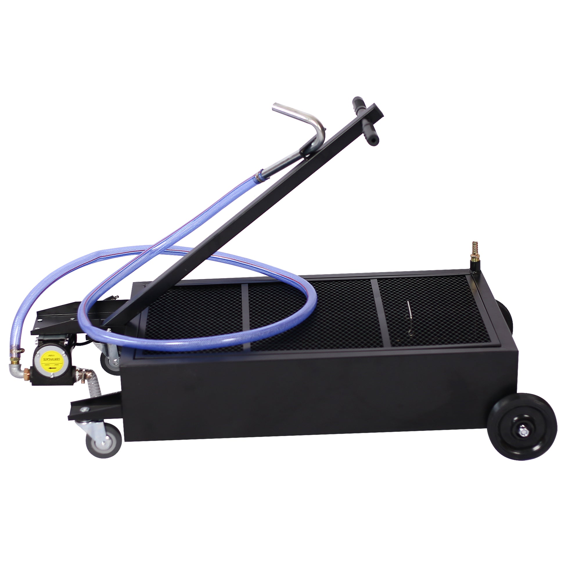 25 Gallon Low Profile Oil Drainer ,With Electric Pump Black Steel