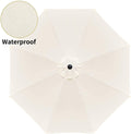 Simple Deluxe 9Ft Outdoor Market Table Patio Umbrella With Button Tilt, Crank And 8 Sturdy Ribs For Garden, Beige Beige Seats 8 Stainless Steel