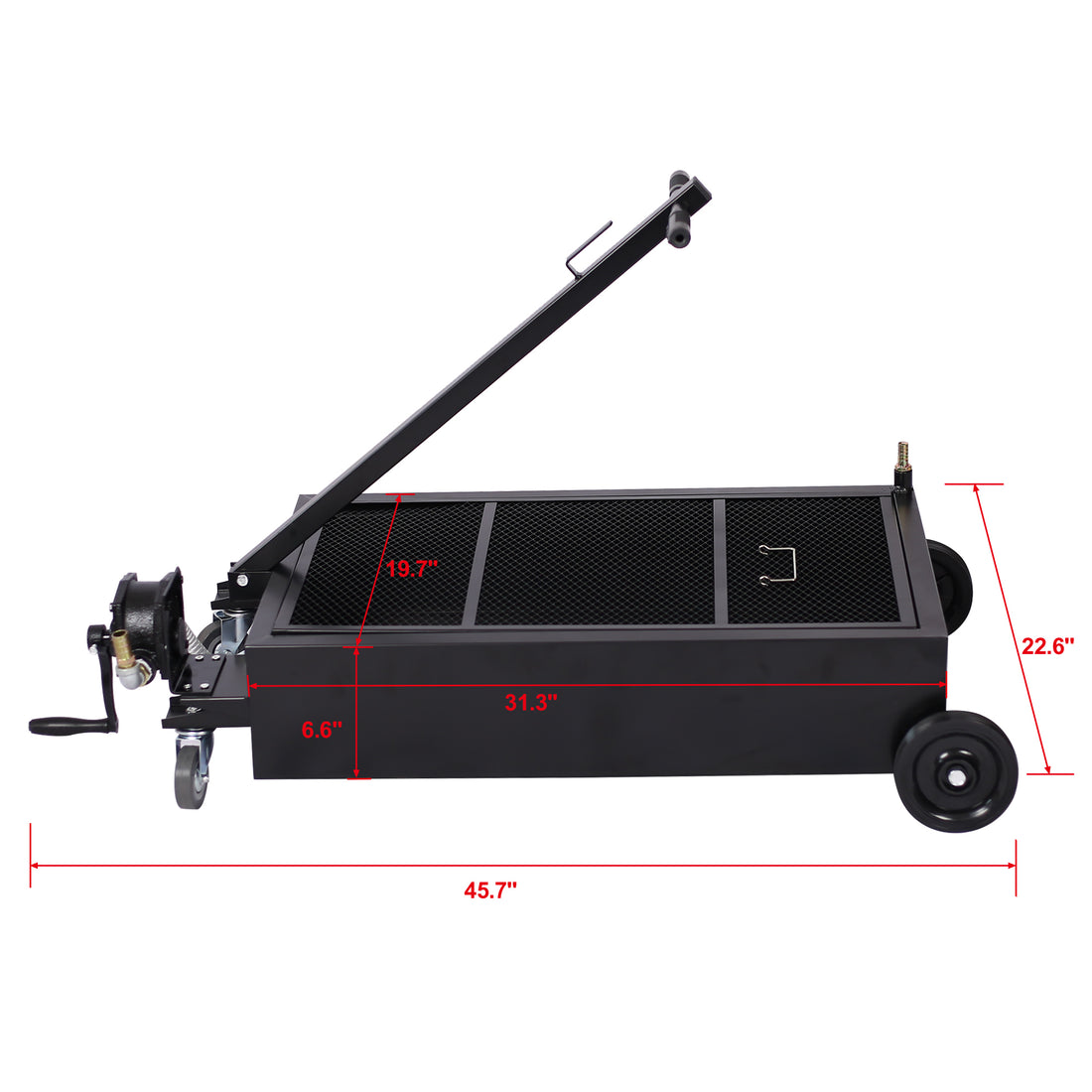 20 Gallon Low Profile Oil Drain With Pump Black Metal