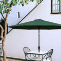 Simple Deluxe 9Ft Outdoor Market Table Patio Umbrella With Button Tilt, Crank And 8 Sturdy Ribs For Garden, Green Green Stainless Steel