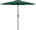 Simple Deluxe 9Ft Outdoor Market Table Patio Umbrella With Button Tilt, Crank And 8 Sturdy Ribs For Garden, Green Green Stainless Steel