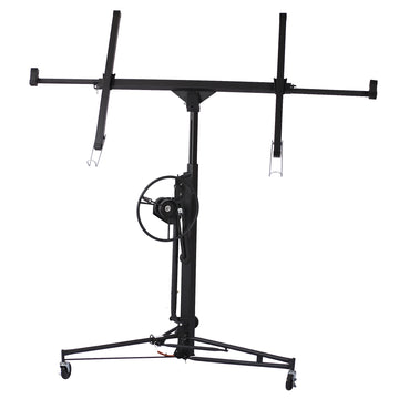 Drywall Lift Panel 11' Lift Drywall Panel Hoist Jack Lifter, Black Black Iron