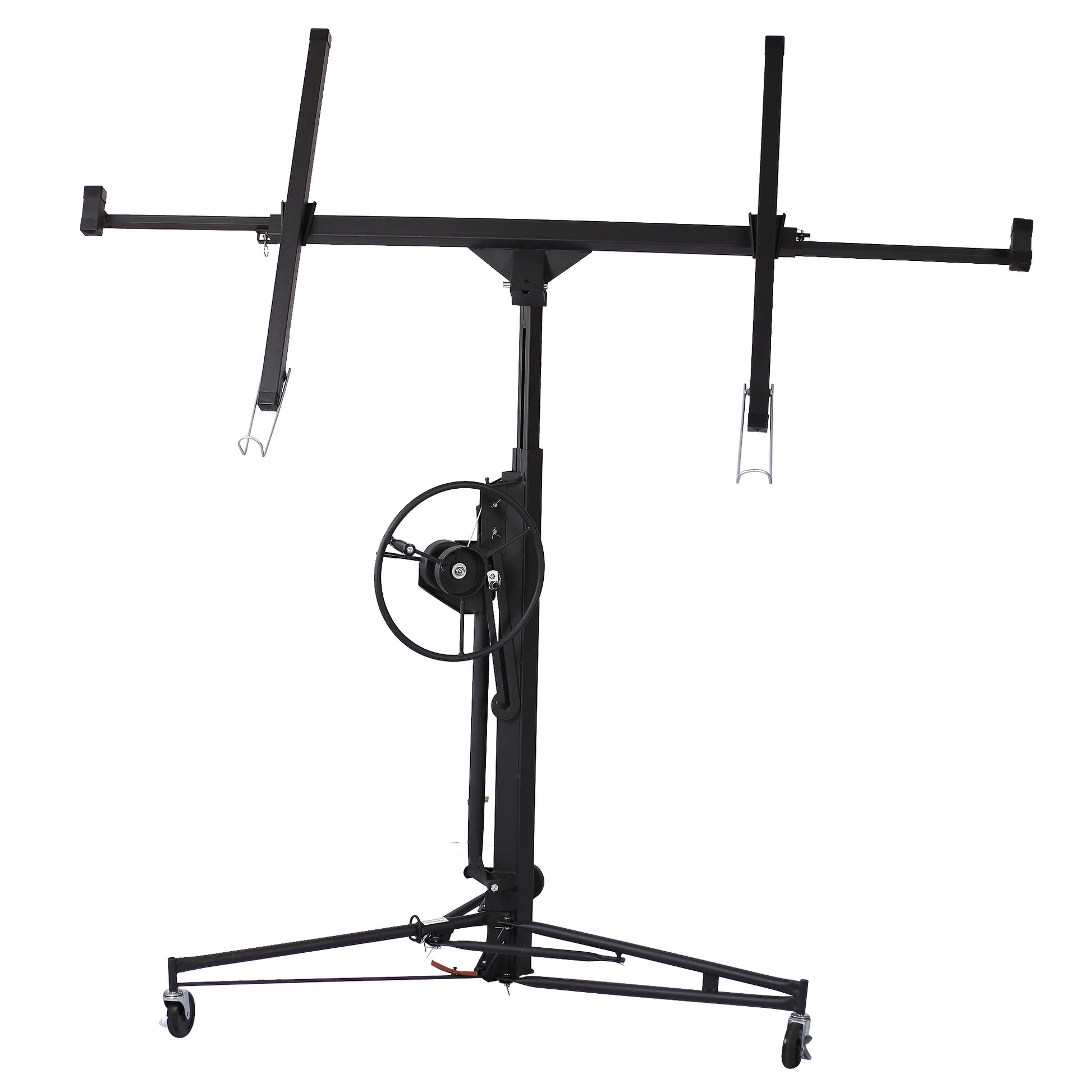 Drywall Panel Hoist Drywall Lift Rolling Panel Hoist Jack Lifter 16Ft Black Color Black Metal