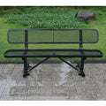 6 Ft. Outdoor Steel Bench With Backrest Black Black Carbon Steel