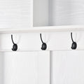 Modern Style Multiple Functions Hallway Coat Rack With Metal Black Hooks, Entryway Bench 60