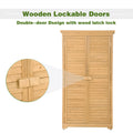 Wooden Garden Shed 3 Tier Patio Storage Cabinet Outdoor Organizer Wooden Lockers With Fir Wood Natural Wood Color Shutter Design Natural Water Resistant Frame Garden & Outdoor Casual Wood Solid Wood