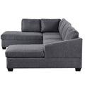 Ustyle Modern Large U Shape Sectional Sofa, Double Extra Wide Chaise Lounge Couch, Grey Gray Polyester