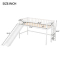 Twin Size Low Loft Bed With Ladder And Slide,White Old Sku:Wf196418Aak White Pine