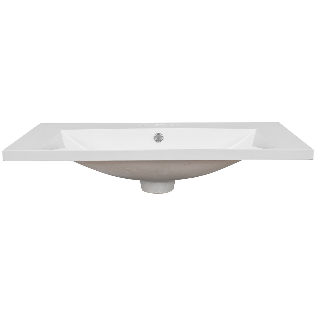 30" Single Bathroom Vanity Top With White Basin, 3 Faucet Holes, Ceramic, White White Ceramic