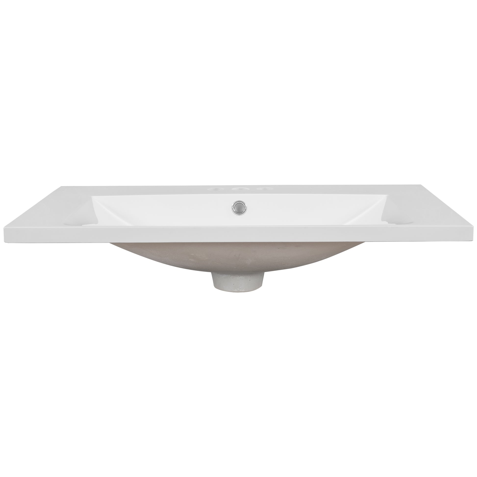 30" Single Bathroom Vanity Top With White Basin, 3 Faucet Holes, Ceramic, White White Ceramic