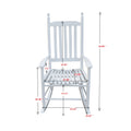 Wooden Porch Rocker Chair White, Without Mat White Solid Wood