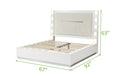 Coco Queen 4 Pc Vanity Led Bedroom Set Made With Wood In Milky White Box Spring Not Required Queen White Wood 4 Piece Set Bedroom Bed Included,Dresser Included,Mirror Included,Nightstand Included Contemporary,Modern Solid Wood Mdf Polyester Built In