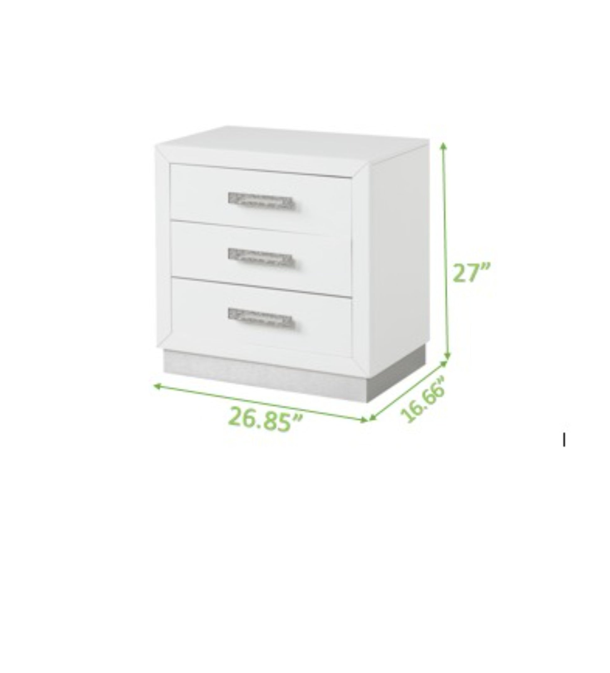 Coco Nightstand Made With Wood In Milky White Color White 3 Drawers Bedroom Rectangle Contemporary,Modern Drawers White Solid Wood Mdf Wood