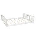 Full Over Full Over Full Triple Bed With Built In Ladder And Slidetriple Bunk Bed With Guardrails, White Old Sku :Lp000052Aak White Solid Wood