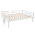 Full Over Full Over Full Triple Bed With Built In Ladder And Slidetriple Bunk Bed With Guardrails, White Old Sku :Lp000052Aak White Solid Wood