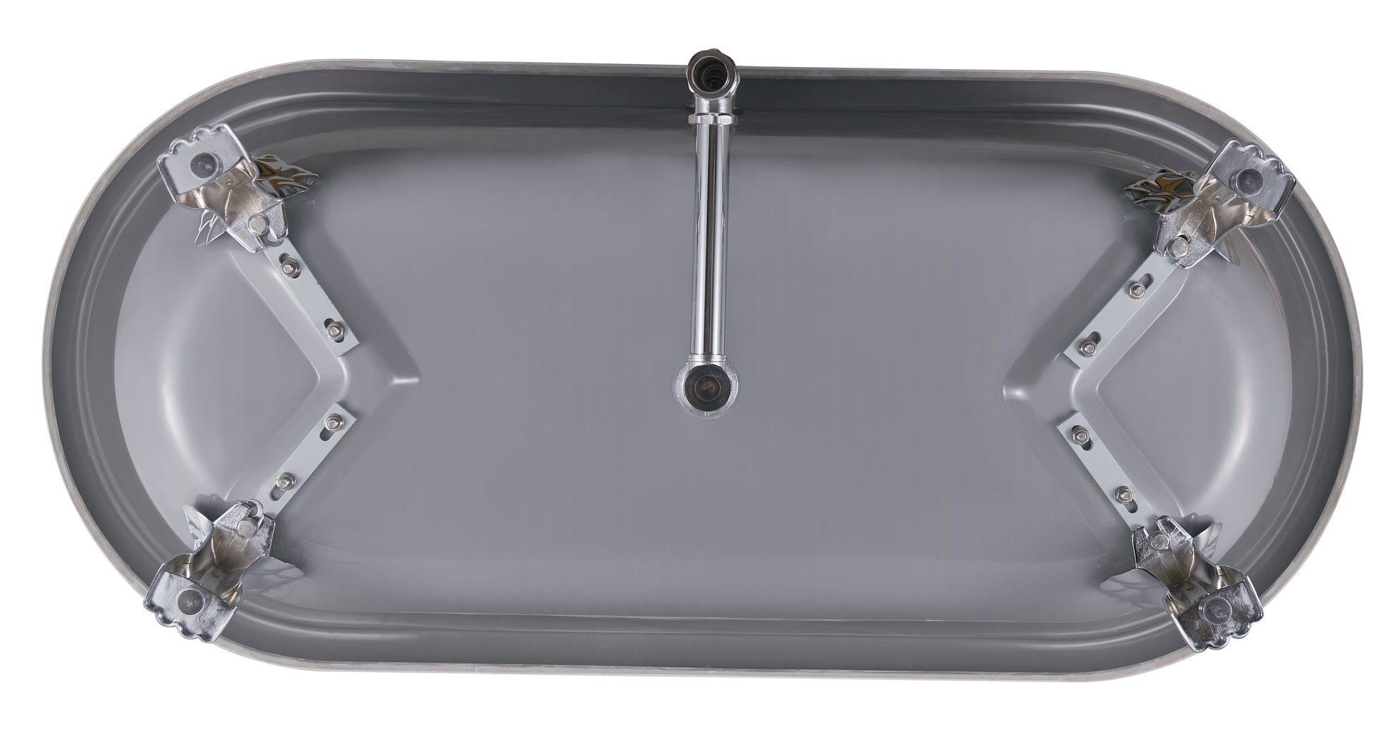 67" 100% Acrylic Freestanding Bathtub Contemporary Soaking Tub White Inside And Gray Outside Gray Acrylic