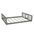 Full Over Full Over Full Triple Bed With Built In Ladder And Slidetriple Bunk Bed With Guardrails, Gray Old Sku :Lp000052Aae Gray Solid Wood