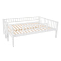 Full Over Full Over Full Triple Bed With Built In Ladder And Slidetriple Bunk Bed With Guardrails, White Old Sku :Lp000052Aak White Solid Wood