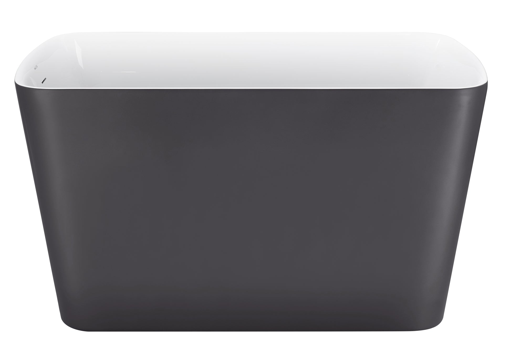 47" 100% Acrylic Freestanding Bathtub Contemporary Soaking Tub White Inside And Gray Outside Gray Acrylic