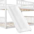 Full Over Full Over Full Triple Bed With Built In Ladder And Slidetriple Bunk Bed With Guardrails, White Old Sku :Lp000052Aak White Solid Wood