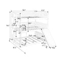 Full Over Full Over Full Triple Bed With Built In Ladder And Slidetriple Bunk Bed With Guardrails, Gray Old Sku :Lp000052Aae Gray Solid Wood