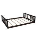 Full Over Full Over Full Triple Bed With Built In Ladder And Slidetriple Bunk Bed With Guardrails, Espresso Old Sku :Lp000052Aap Espresso Solid Wood