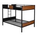 Full Over Full Bunk Bed Modern Style Steel Frame Bunk Bed With Safety Rail, Built In Ladder For Bedroom, Dorm, Boys, Girls, Adults Old Sku: Mf190840Aad Full Brown Metal