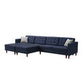 U Shaped Sofa Tech Pu Leather Blue Leather