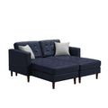 U Shaped Sofa Tech Pu Leather Blue Leather