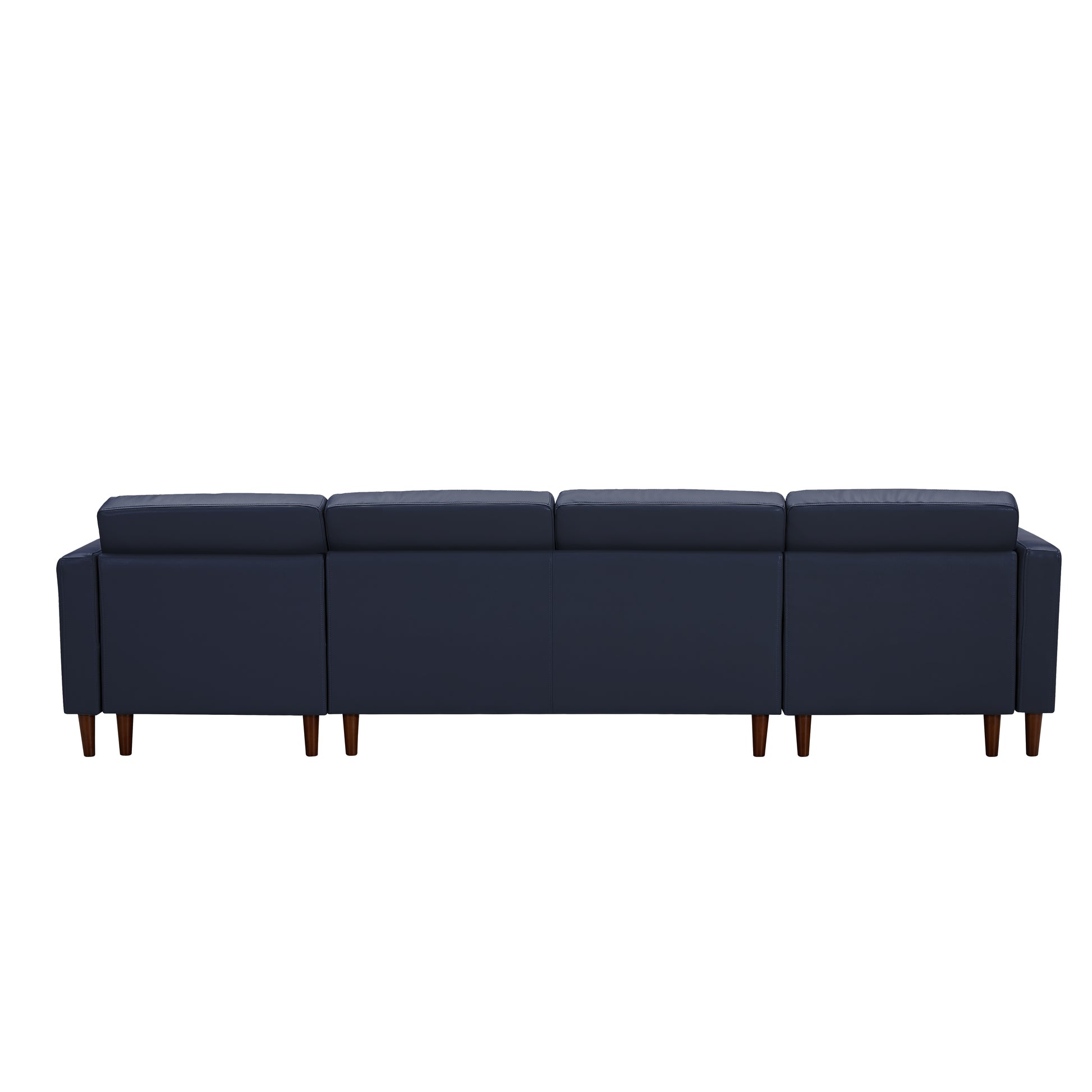 U Shaped Sofa Tech Pu Leather Blue Leather