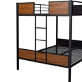 Full Over Full Bunk Bed Modern Style Steel Frame Bunk Bed With Safety Rail, Built In Ladder For Bedroom, Dorm, Boys, Girls, Adults Old Sku: Mf190840Aad Full Brown Metal