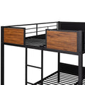 Full Over Full Bunk Bed Modern Style Steel Frame Bunk Bed With Safety Rail, Built In Ladder For Bedroom, Dorm, Boys, Girls, Adults Old Sku: Mf190840Aad Full Brown Metal