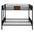 Full Over Full Bunk Bed Modern Style Steel Frame Bunk Bed With Safety Rail, Built In Ladder For Bedroom, Dorm, Boys, Girls, Adults Old Sku: Mf190840Aad Full Brown Metal