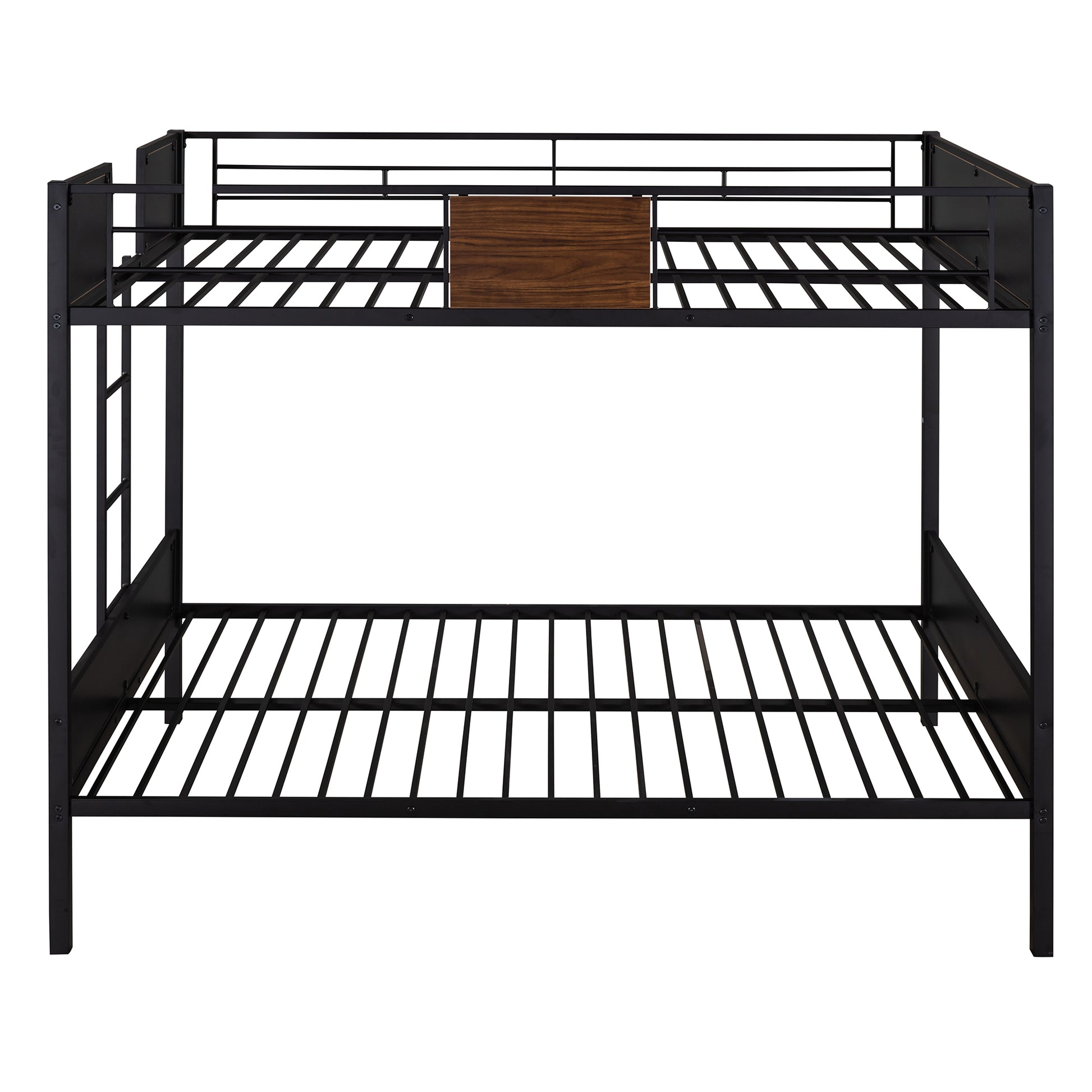 Full Over Full Bunk Bed Modern Style Steel Frame Bunk Bed With Safety Rail, Built In Ladder For Bedroom, Dorm, Boys, Girls, Adults Old Sku: Mf190840Aad Full Brown Metal