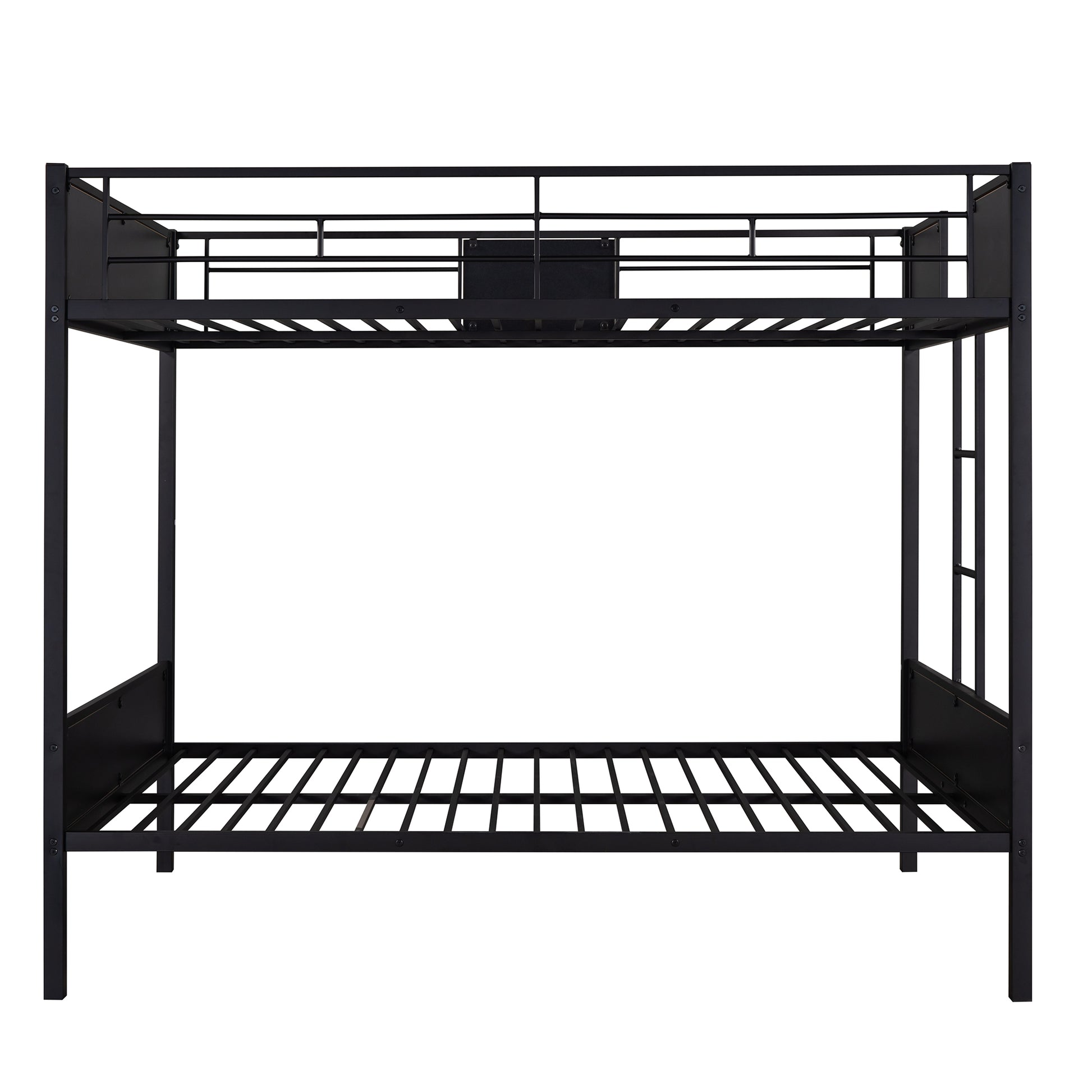 Full Over Full Bunk Bed Modern Style Steel Frame Bunk Bed With Safety Rail, Built In Ladder For Bedroom, Dorm, Boys, Girls, Adults Old Sku: Mf190840Aad Full Brown Metal