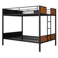 Full Over Full Bunk Bed Modern Style Steel Frame Bunk Bed With Safety Rail, Built In Ladder For Bedroom, Dorm, Boys, Girls, Adults Old Sku: Mf190840Aad Full Brown Metal