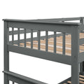 Stairway Twin Over Full Bunk Bed With Twin Size Trundle, Storage And Guard Rail For Bedroom, Dorm, For Adults, Gray Old Sku :Lt000119Aae Twin Gray Solid Wood