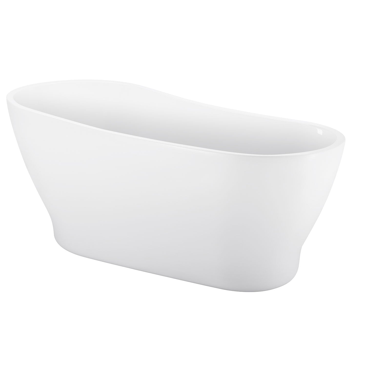 67" 100% Acrylic Freestanding Bathtub Contemporary Soaking Tub White Bathtub White Acrylic