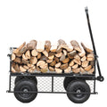 Wagon Cart Garden Cart Trucks Make It Easier To Transport Firewood Tc1840Bkg Black Metal