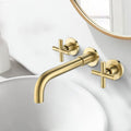 Bathroom Faucet Wall Mounted Bathroom Sink Faucet Gold Brass