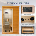 Infrared Sauna Room Single Room Natural Metal & Wood Solid Wood