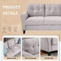 Modern Living Room Sofa Set Linen Upholstered Couch Furniture For Home Or Office ,Light Grey, 1 2 Seat,Old Sku:Sg000365Aaa Light Grey Foam Linen 3 Seat