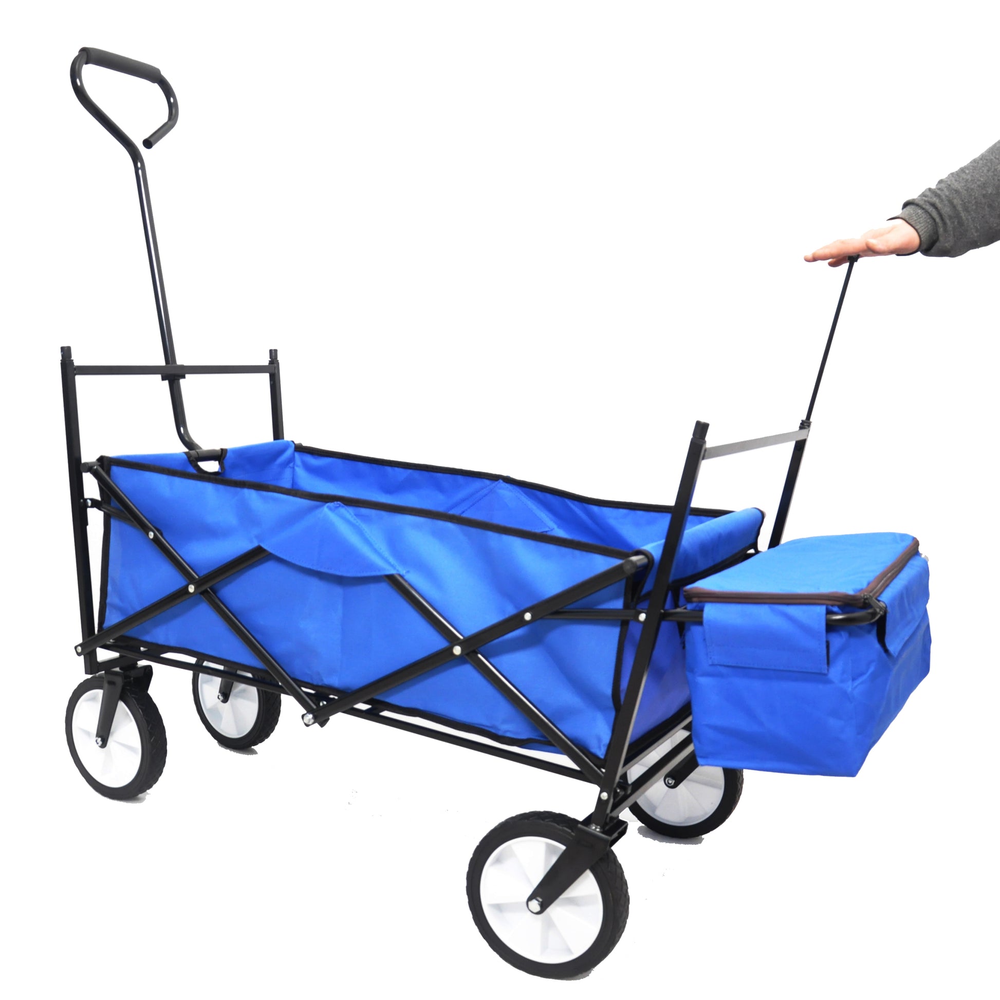 Garden Shopping Beach Cart Folding Wagon Blue Blue Metal